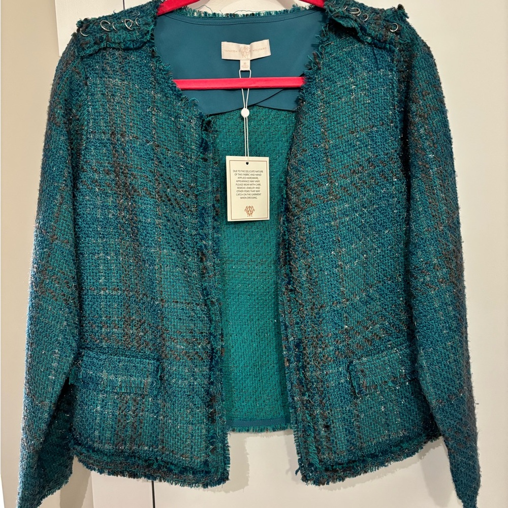 Women's Teal Tweed Jacket